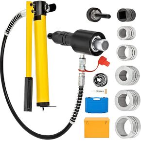 Hydraulic Exhaust Pipe Expander, 1-5/8" to 4-1/4" size, 10 T Manual Hydraulic Pipe Stretcher, Exhaust Pipe Stretcher Tool with Various Collets and Storage Box