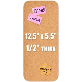 1 PC 12.5"*5.5" Self-Adhesive Cork Board, 1/2"(12mm) Thick Cork Boards for Walls, 1 Pack 12.5"*5.5" Bulletin Board, Cork Board Tiles for Office, Home, School (1PC)
