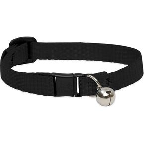 LupinePet Basics طوق أمان للقطط باللون الأسود مقاس 1/2 بوصة، مقاس 8-12 بوصة