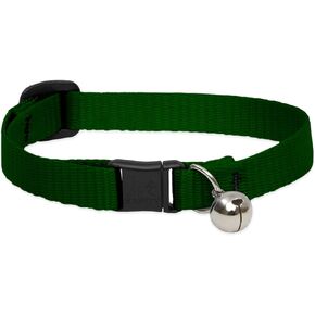 LupinePet Basics 1/2" Black Cat Safety Collar with Bell , 8-12"