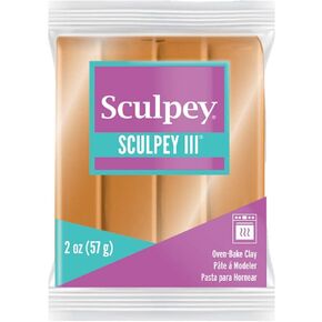 Sculpey III® Polymer Oven-Bake Clay, Gold, Non Toxic, 2 oz. bar, Great for modeling, sculpting, holiday, DIY, mixed media and school projects.Perfect for kids & beginners!