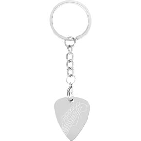 1 Pcs Stainless Steel Guitar Pick,Guitar Pick Keychain,Gift for Guitarist,Music Lover Gifts,Guitar Lovers Keychain,Music Gifts
