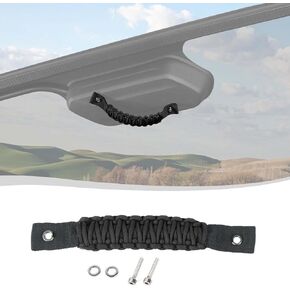 Voodonala for Jeep Wrangler JL Rear Window Grip Handle Paracord Grab Handle Compatible with Jeep Wrangler JL JLU 4XE 2018-2024 Trunk Tailgate Handle Accessories Assist Grip(1Pc,Black/Red,Add Washers)
