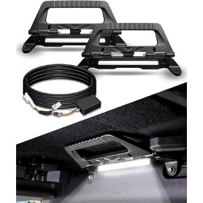 Aluminum Alloy Roll Bar Grab Handles with Interior LED Dome Light and Harness, Grip Handles Fits for Ford Bronco 2021-2023 Front Seat 2/4 Door, 2 Pack