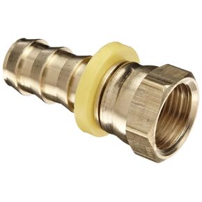 Anderson Metals - 07210-0808 Brass Push-On Swivel Hose Fitting, Connector, 1/2" Barb x 1/2" Dual Seat Flare
