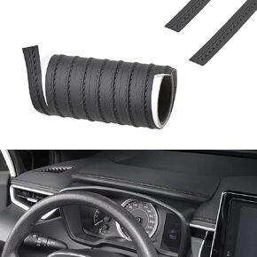 1 Pack 2M/6.56Ft Car Interior Trim Strip, DIY Car Molding Leather Trim Line, Door Dashboard Seam Strips, Universal Auto Body Modified Strips (Black)