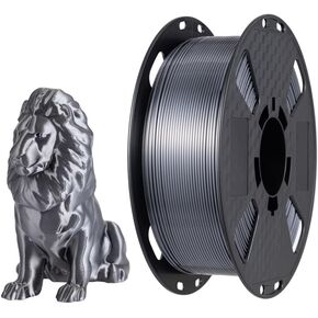 Silk Gray PLA Filament 1.75mm 1KG 3D Printing Filament Silky Gray PLA Shiny Shine Metallic PLA Gray 3D Printer Material FDM 3D Printer CC3D Iron Gray