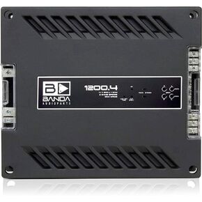 BANDA 4-Channel Vehicle Audio Amplifier - 300 Watts D Class High-Powered Mono Amplifier w/Subsonic Filter & Low Pass Filter Stable @ 1 Ohm, LED Indicators, Sound Specialization - BANDA 1200.41OHM