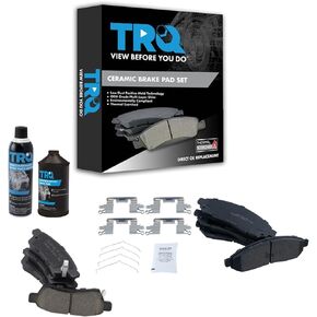 TRQ Front & Rear Ceramic Brake Pad Kit w/Chemicals Compatible with Nissan Suzuki