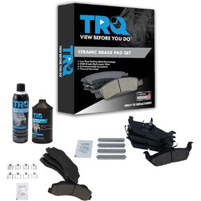 TRQ Premium Posi Ceramic Brake Pad Kit Front & Rear Kit w/Chemicals Compatible with 2010-2011 Ford F-150