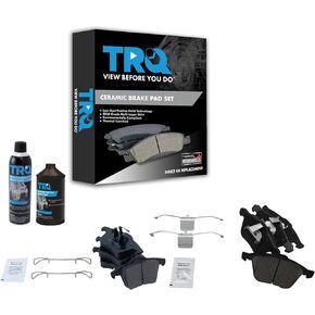 TRQ Front & Rear Ceramic Disc Brake Pad Kit w/Chemicals Compatible with Volvo XC90