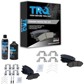 TRQ Ceramic Brake Pad Front & Rear Kit w/Chemicals Compatible with Honda Odyssey