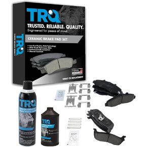 TRQ Front & Rear Ceramic Brake Pad Kit w/Chemicals Compatible with Ford Lincoln Truck