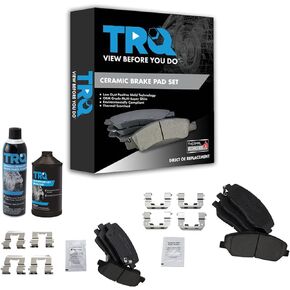 TRQ Front & Rear Premium Ceramic Disc Brake Pad Kit w/Chemicals Compatible with Hyundai Kia