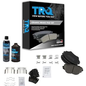 TRQ Front & Rear Ceramic Brake Pad Kit w/Chemicals Compatible with Toyota Rav4 SUV