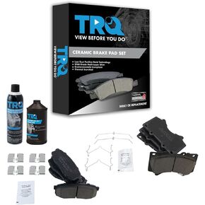 TRQ Brake Pad Ceramic Front & Rear w/Chemicals Compatible with Land Cruiser Sequoia Tundra