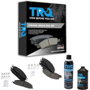 TRQ Front & Rear Premium Posi Ceramic Disc Brake Pad Set Compatible with Ram 1500 2500 3500
