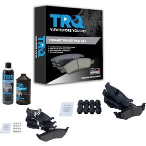 TRQ Front & Rear Premium Ceramic Disc Brake Pad Kit w/Chemicals Compatible with Chrysler