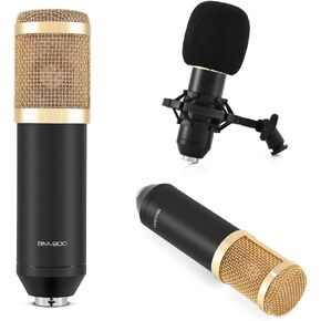 Cardioid Condenser Microphone BM-900 Kit, Podcast Recording Microphone with Stand Professional Condenser Studio Broadcasting Microphone