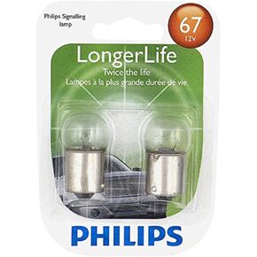Philips Automotive Lighting 67 LongerLife Miniature Bulb, 2 Pack,67LLB2
