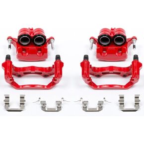 Power Stop Front S2870A Pair of High-Temp Red Powder Coated Calipers