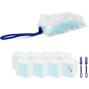 80 Count Duster Refills for Swiffer Duster, 180° Heavy Duty Disposable Dusters Replacement Kit with 2 Extra Handle, Unscented