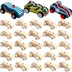 30 Pcs Wooden DIY Car Toys Unfinished Wooden Cars Painted Mini Wooden Craft Cars for Students Home Activities DIY Crafts Projects Family Time Handicraft