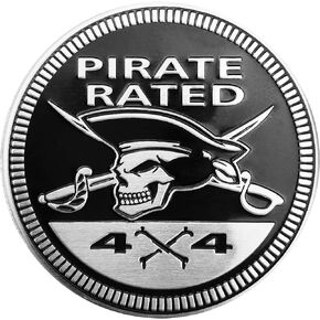 Dogs Badge Rated Car Emblem, 4 x 4 Automotive Car Badge Decals Stickers, 3D Metal Car Badges Round Emblem Decals, Car Exterior Emblems Badge Compatible with Jeep Wrangler Vehicles Trucks SUV