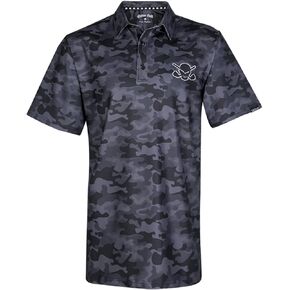 TattooGolf Camo Cool-Stretch Men's Golf Shirt (Blue)