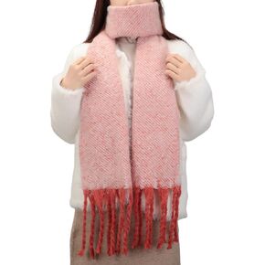 Womens Scarf Winter Colorful Checked Thick Warm Soft Scarves Casual Tassel Blanket Scarf