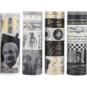 مجموعة شريط واشي خفيف وظلال، 20 لفة، عرض 5/10/15/20/25/30/40/100 مم، فيلم، صور فوتوغرافية، عنصر الساعات، شريط لاصق ذهبي لسجل القصاصات، مجلة رصاصة، تغليف الهدايا (2 متر) in Kuwait