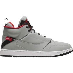 Nike Jordan Fadeaway Retro Basketball Shoe, Wolf Grey/White-University Red, 11