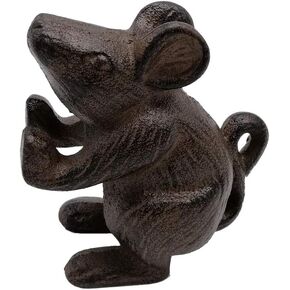 Comfy Hour Antique and Vintage Animal Collection Cast Iron Mouse Door Stopper in Brown Color, Heavy Duty, Decorative One.