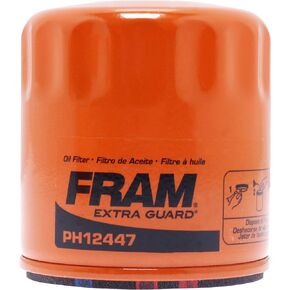 FRAM Extra Guard Spin-On Automotive Replacement Oil Filter, Designed for Conventional and Synthetic Oil Changes Lasting up to 10k Miles, PH12447 with SureGrip (Pack of 1)