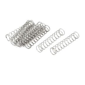 uxcell Compression Spring,304 Stainless Steel,8mm OD,0.4mm Wire Size,40mm Free Length,Silver Tone,10Pcs