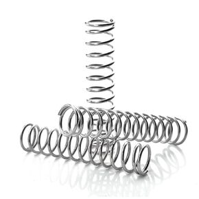 Compression Spring, 304 Stainless Steel Spring, 0.6mmx6mmx50mm, Silver Tone Return Spring 10Pcs