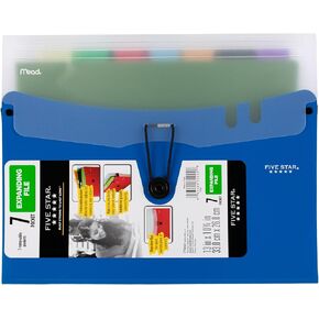 Five Star Expanding File Folder, 7-Pocket Expandable File Folder, Removable Files, Color Will Vary (35222)