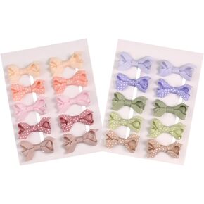 مشابك شعر الأطفال مبطنة بالكامل ولا تنزلق للشعر الناعم، فيونكات شعر منقطة، إكسسوارات شعر للأطفال، دبابيس شعر للرضع حديثي الولادة، مشابك شعر للأطفال الصغار 20 قطعة in Kuwait