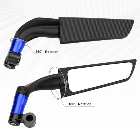 Universal Adjustable Motorcycle Mirrors - 8MM and 10MM Swivel Adjustable Wind Reduction Wing Design for Enhanced Safety & Comfort, Compatible with M8 or M10 Universal Motorcycle (Black) in Saudi Arabia