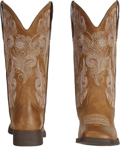 J's.o.l.e Women's Floral Embroidered Cowboy Boots Square Toe Fashion Western Cowgirl Boots in Saudi Arabia