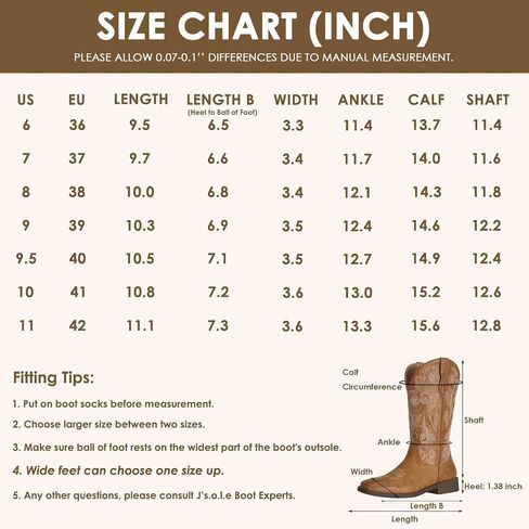 J's.o.l.e Women's Floral Embroidered Cowboy Boots Square Toe Fashion Western Cowgirl Boots in Saudi Arabia