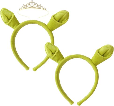 عصابة رأس آذان شريك، عصابة رأس آذان الغول الأخضر، عصابة رأس شريك، زي شريك، زي التاج، إكسسوارات الحفلات، الهالوين، الوحش، عصابة رأس، عصابة رأس شريك، إكسسوارات شريك in Kuwait