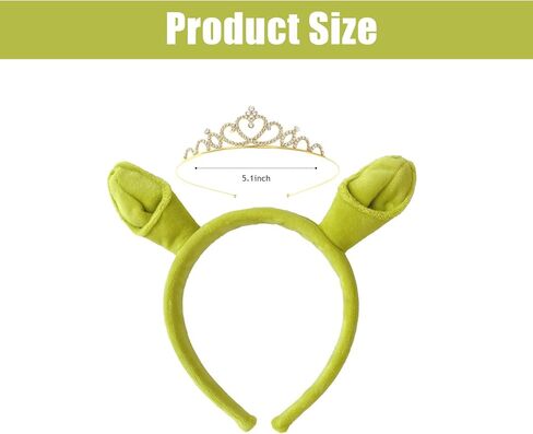 عصابة رأس آذان شريك، عصابة رأس آذان الغول الأخضر، عصابة رأس شريك، زي شريك، زي التاج، إكسسوارات الحفلات، الهالوين، الوحش، عصابة رأس، عصابة رأس شريك، إكسسوارات شريك in Kuwait