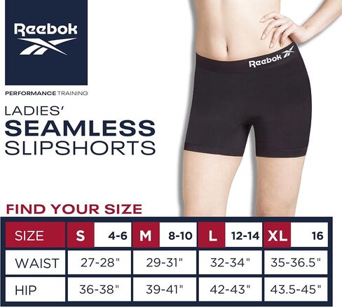 Reebok Women's Underwear - 6 Pack Seamless Long Leg Boyshorts Panties (S-3XL), Size Large, Dust RoseGreyBlack in Kuwait