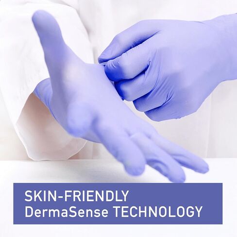 قفازات الفحص الطبي من Medicom AssureTouch من النتريل النقي، عدد كبير 3 مل، عدد 200، قفازات خالية من اللاتكس للاستعمال مرة واحدة، خالية من المسحوق in Kuwait