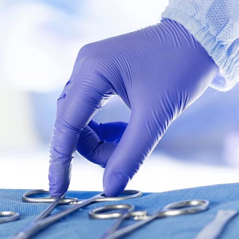 قفازات الفحص الطبي من Medicom AssureTouch من النتريل النقي، عدد كبير 3 مل، عدد 200، قفازات خالية من اللاتكس للاستعمال مرة واحدة، خالية من المسحوق in Kuwait