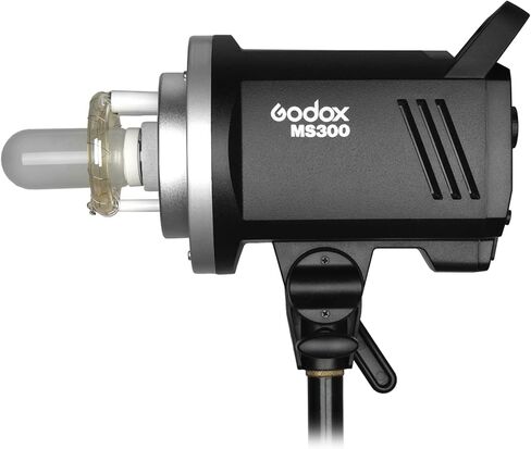 مصباح فلاش استوديو مدمج من سلسلة Godox MS300 بقدرة 300 وات مع نظام X لاسلكي مدمج 2.4 جيجا للصور الفوتوغرافية ونمط الحياة، أسود in Kuwait