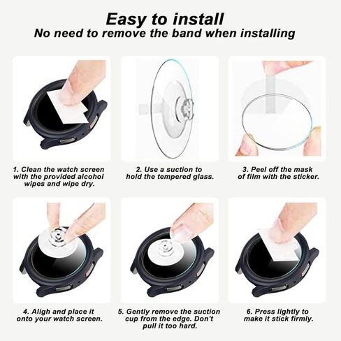 واقي شاشة متوافق مع Galaxy Watch 5 Pro، 【عبوة من 4+2】طبقة حماية من الزجاج المقوى عالي الدقة وغطاء ممتص للصدمات من البولي كربونات لساعة Samsung Galaxy Watch 5 Pro، غطاء وجه لساعة Samsung Watch 5 Pro 45 مم in Kuwait