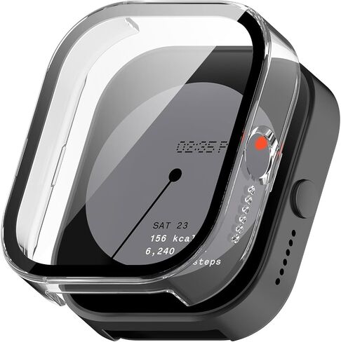 متوافق مع حافظة CMF Watch Pro (D395) وغطاء واقٍ وواقي شاشة بديل مع زجاج مقوى PC لملحقات CMF Watch Pro (أسود) in Kuwait