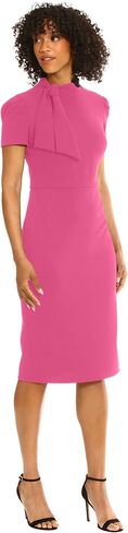 Maggy London Women's Midi Short Sleeve Sheath with Neck Tie Career Office Work Wear in Kuwait